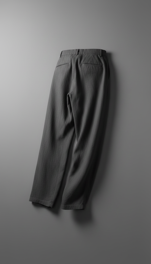 Alternate angle view of Graphite shadow loose-fit linen pants